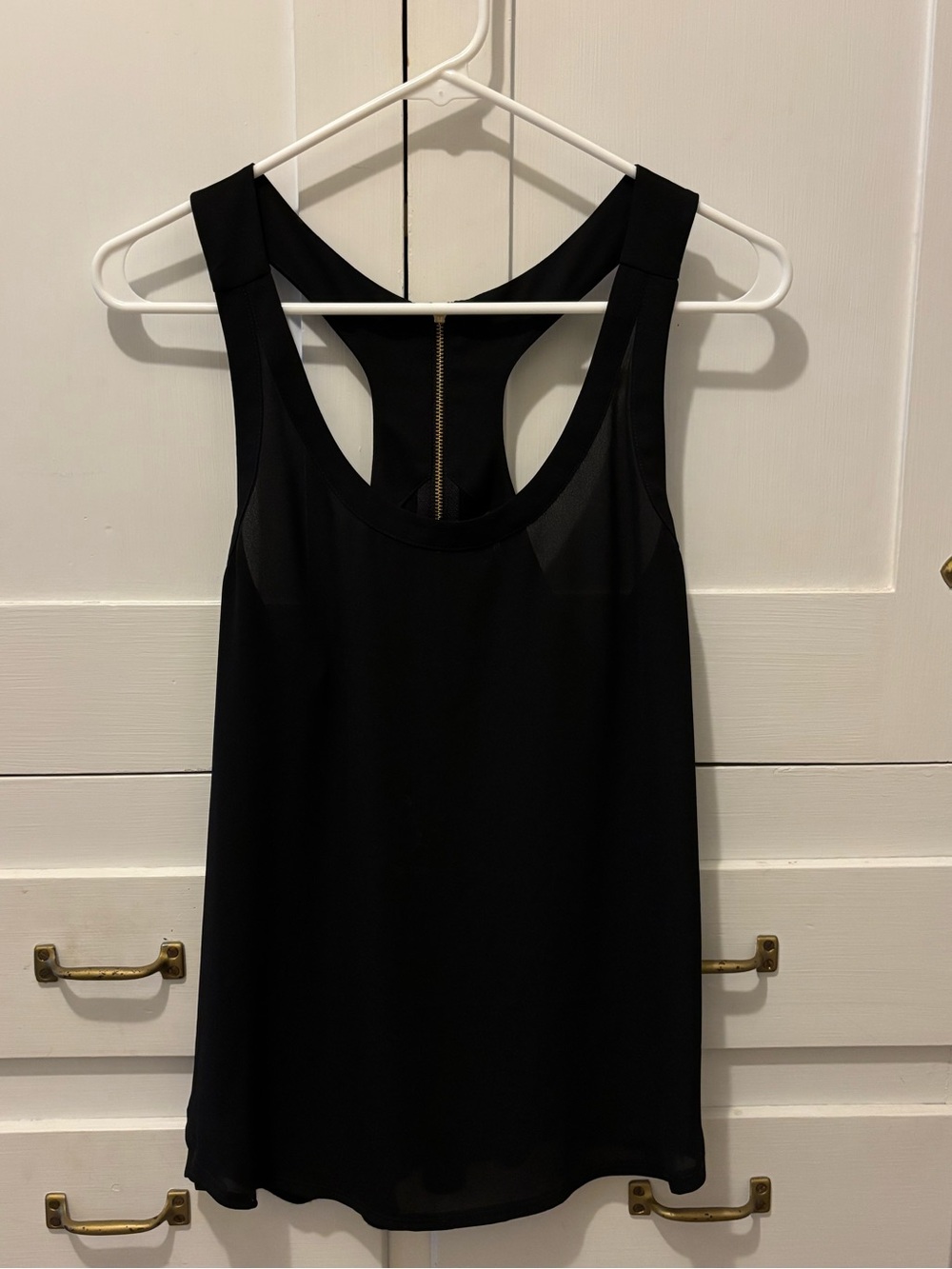 Express Black Zip-Accent Racerback Tank